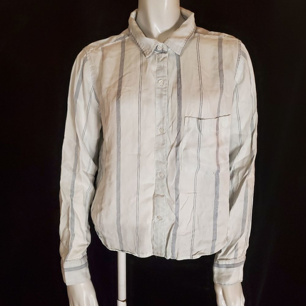 Rails White & Blue Striped Button Down Shirt (S) - image 4